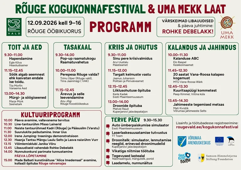Rõuge kogukonnafestival toob 12. septembril kokku maaelu parimad palad